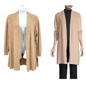 Worthington Petite Womens Long Sleeve Open Front Cardigan Size PXXL Tan NEW